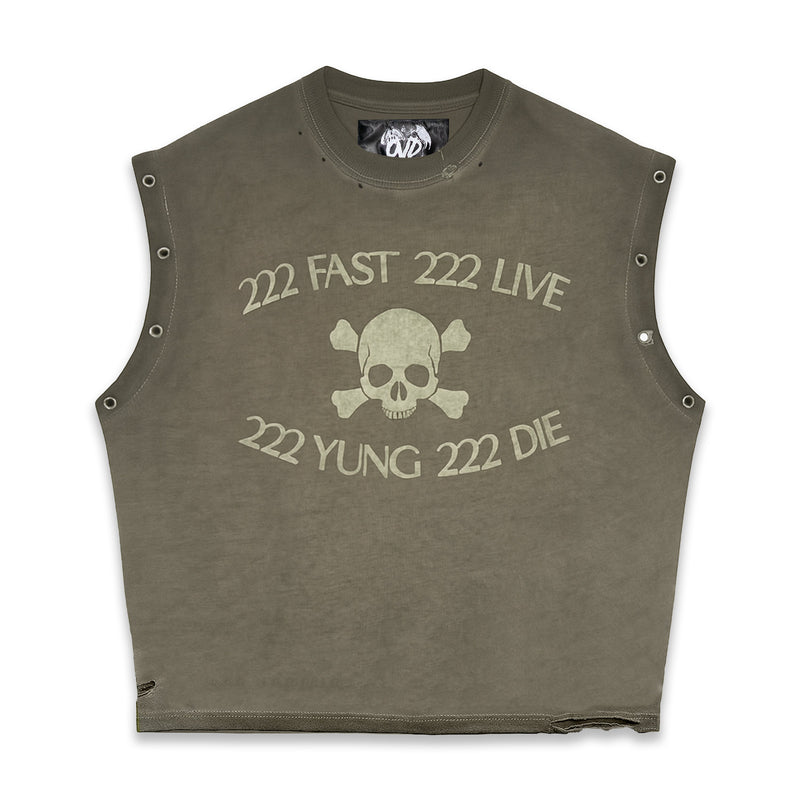"222 FAST 222 LIVE" TANK - EARTH