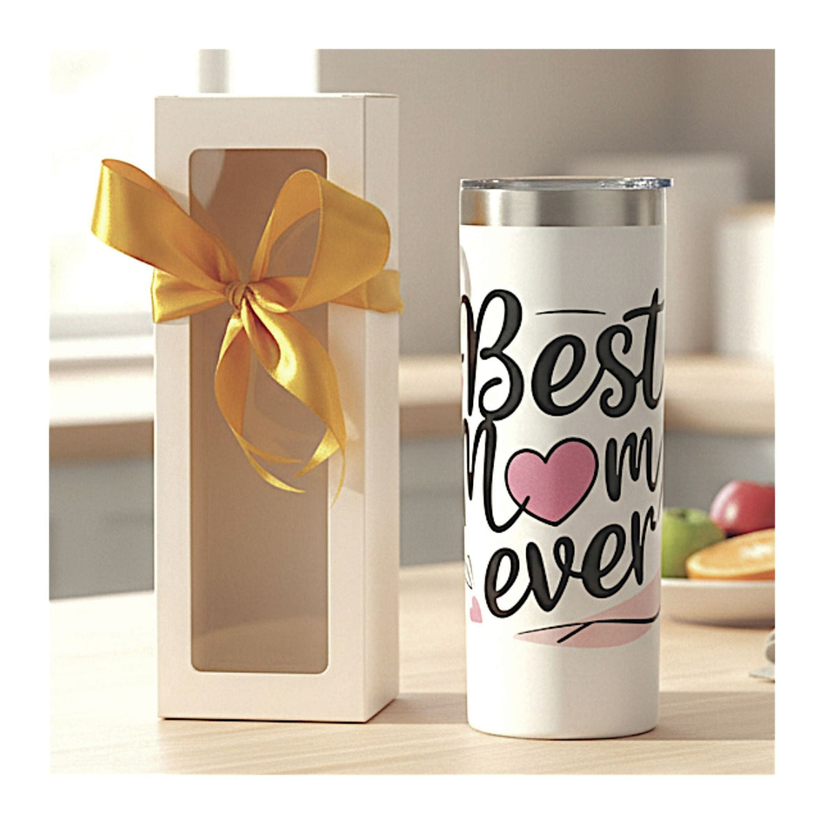 Best Mom Ever White Skinny Tumbler - Gift for Mom Birthday Mothers Day