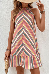Sunny Stripes Halter Dress