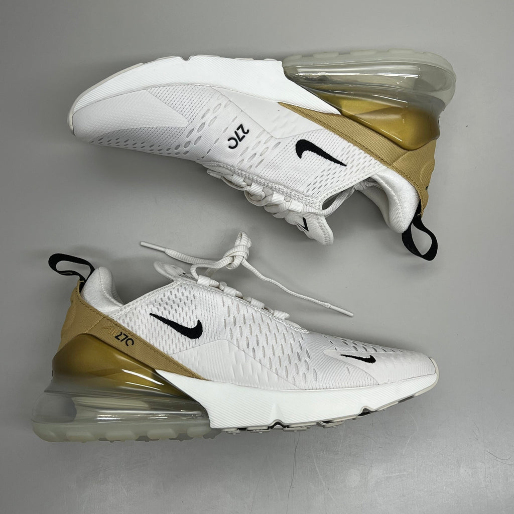 NIKE W Air Max 270 Foam Insole Mesh Shoes Women's Sz 7 White Gold DZ77736 001