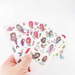 Mermaid Tattoos for Kids – 10 Sheets Party Favor Body Stickers