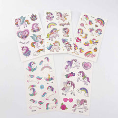 Cartoon Unicorn Tattoos – 10 Sheets for Girls Birthday Parties