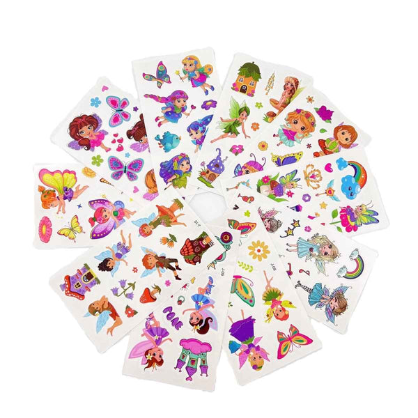10 Fairy Tattoo Sheets – Non-Toxic Waterproof Kids Party Tattoos