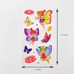 10 Fairy Tattoo Sheets – Non-Toxic Waterproof Kids Party Tattoos