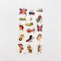 Cartoon Bugs Tattoos – 10 Sheets Non-Toxic Waterproof Stickers