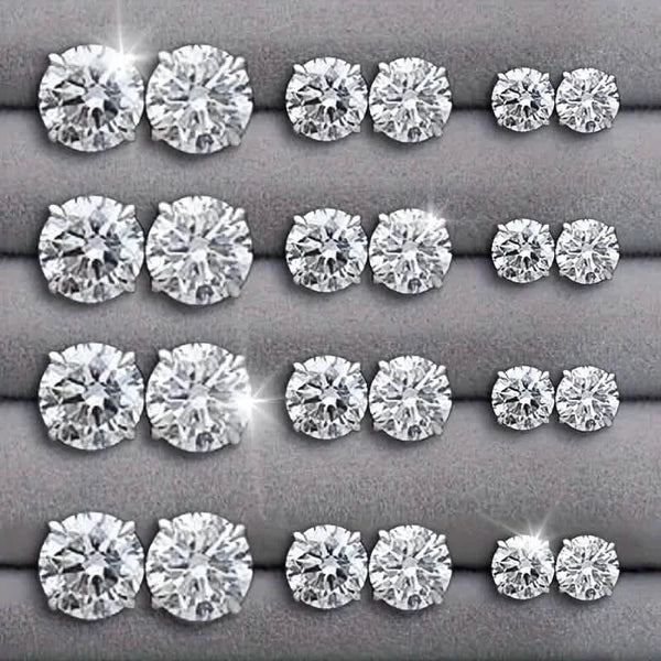 12-Pairs: Fashion Stainless Steel Stud Earrings