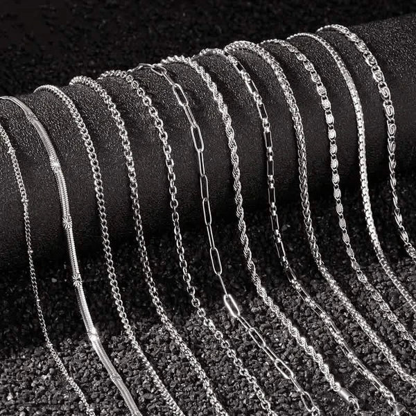 12-Pieces: Stainless Steel Clavicle Necklace Set