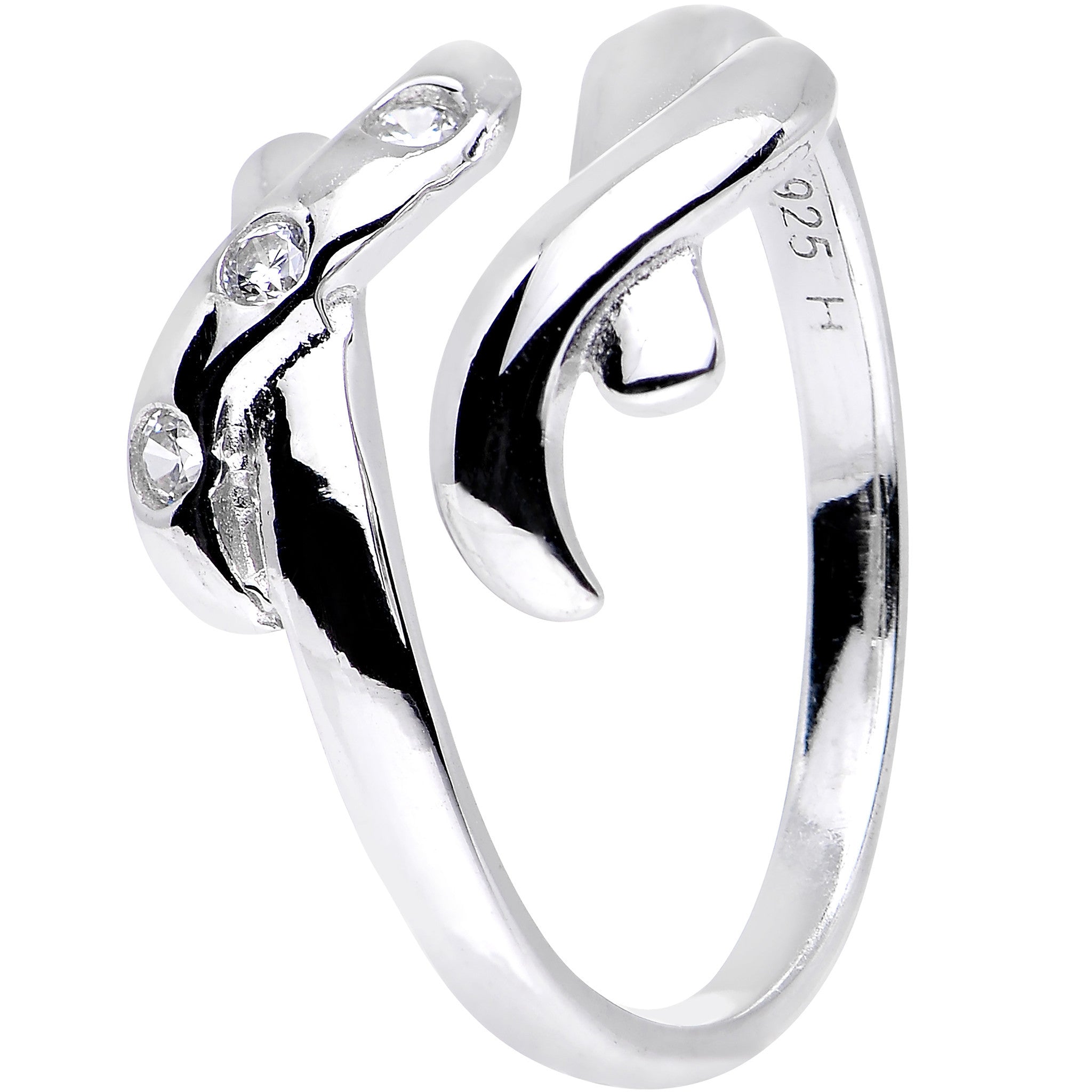 Sterling Silver 925 Cubic Zirconia Crisscross Toe Ring