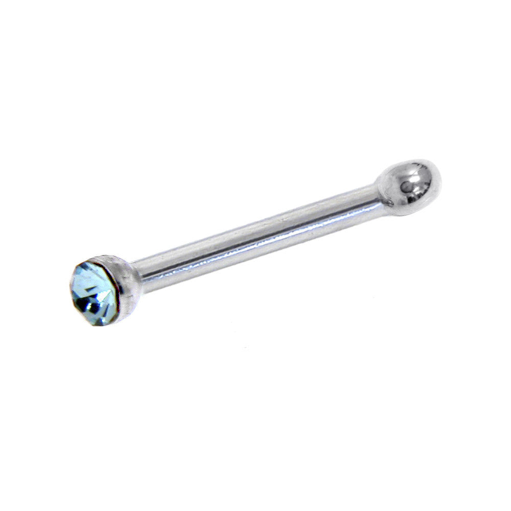 20G Stainless Steel Aqua Gem Micro Nose Bone
