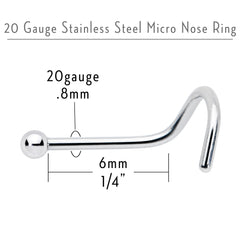 20G Stainless Steel 2mm Ball Nose Screw