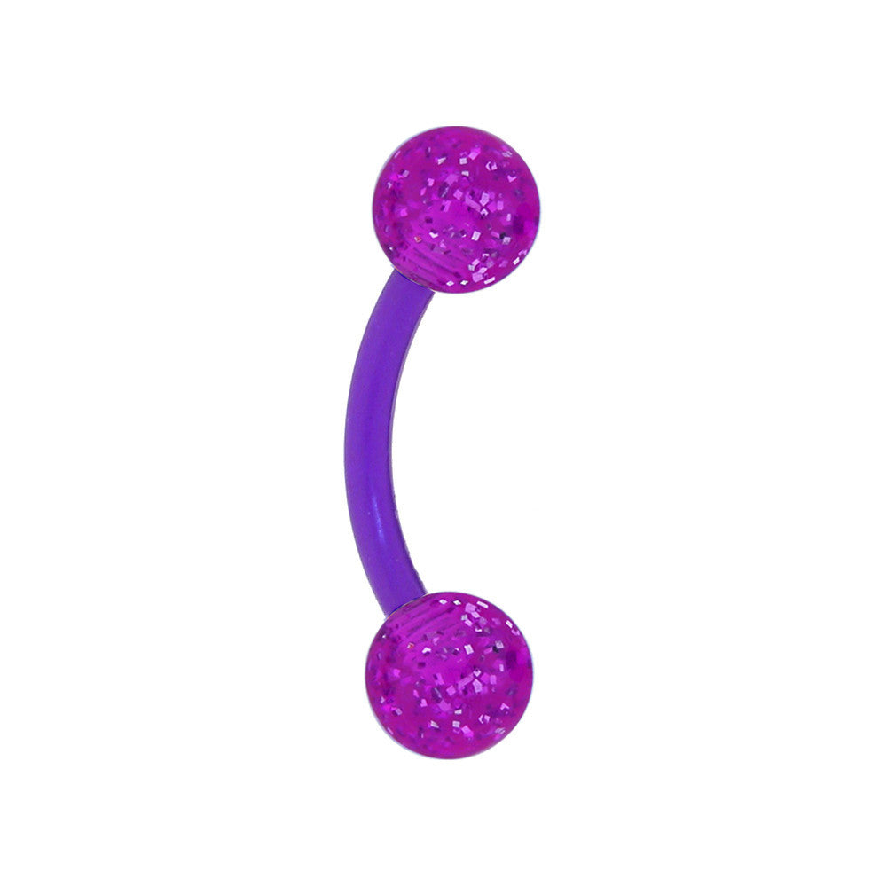 Bioplast Purple Glitter Eyebrow Ring