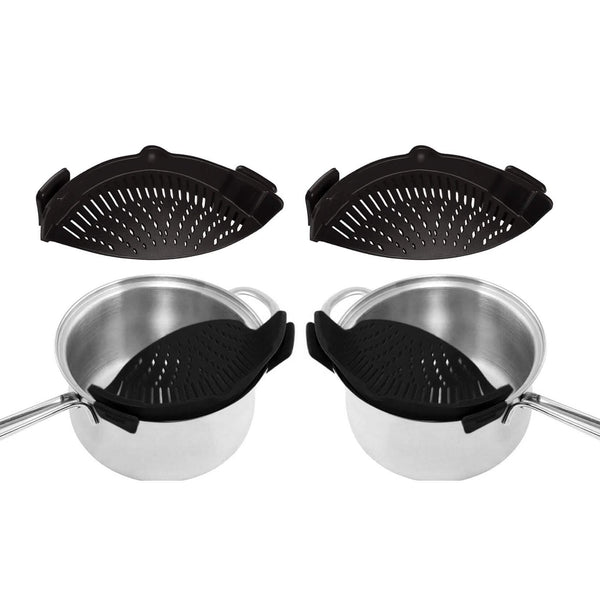 2-Pack: Easy Snap On Heat Resistance Silicone Kitchen Strainer