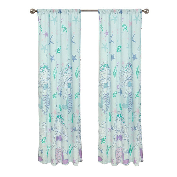 2-Piece Set: Kidz Mix Mystical Mermaid Window Panel Pair