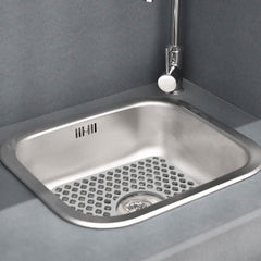 2-Piece: Silicon Grid Sink Mat with Central Drain Hole