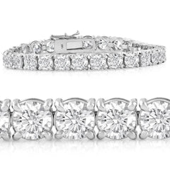 20 Ct Lab Grown Diamond Tennis Bracelet 14k White Gold 7"