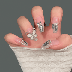 Luxury Full Cover Press-On Nails, 24-Piece Artificial Nail Set