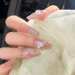 Luxury Full Cover Press-On Nails, 24-Piece Artificial Nail Set