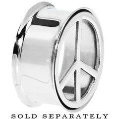 1 inch Stainless Steel Double Flare Peace Symbol Tunnel