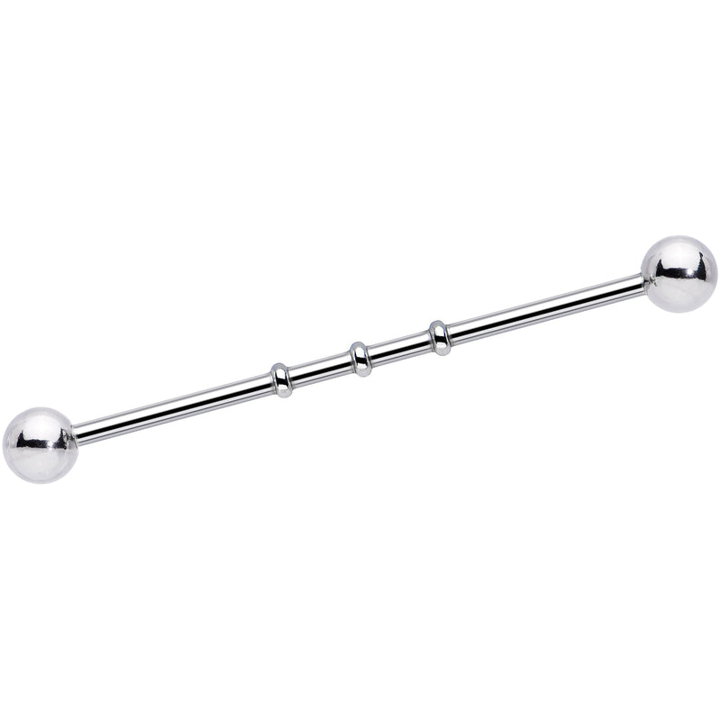 Surgical Steel Notched Industrial Barbell Earring
