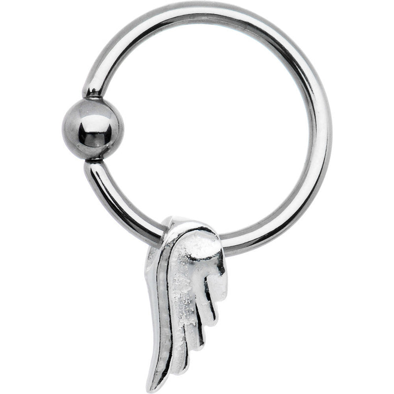 16G Sterling Silver Angel Wing BCR Captive Ring