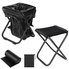 Liuwat 2-in-1 Collapsible Camping Toilet Stool Heavy-Duty & Easy Setup Portable Toilet for Camping Emergency Toilet Camping Toilets Portable Camping Stool for Hiking Fishing Gardening