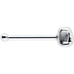 Sterling Silver 2mm Clear Nose Bone Created with Crystals