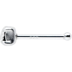 Sterling Silver 2mm Clear Nose Bone Created with Crystals