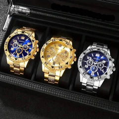 3-Pieces: Fashionable Men's Quartz Watch Set
