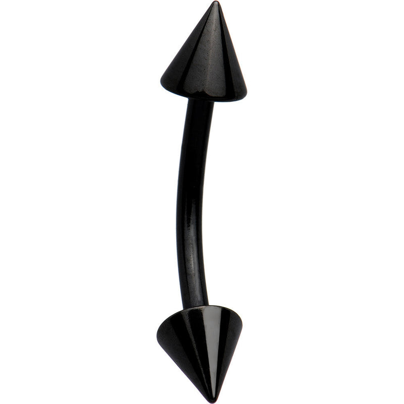 Black Anodized Titanium Cone Eyebrow Ring