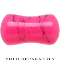 2G Double Flare Pink Dyed Turquoise Stone Plug