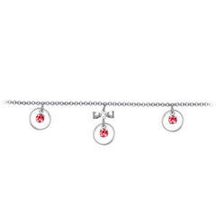 Pink Gem Circular Drop Bow Belly Chain