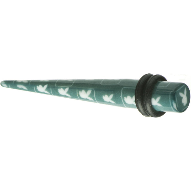 2G Teal White Acrylic Playboy Rabbit Head Taper