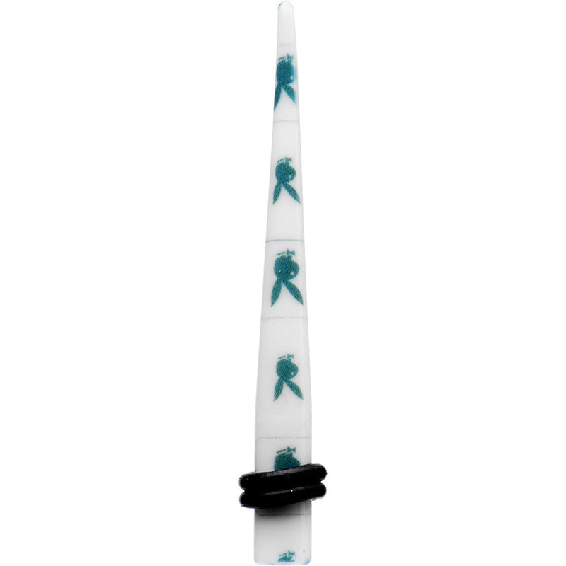 4G White Teal Acrylic Playboy Rabbit Head Taper