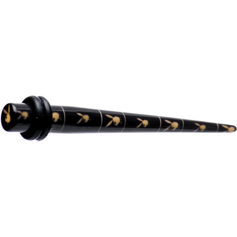 4G Black Yellow Acrylic Playboy Rabbit Head Taper