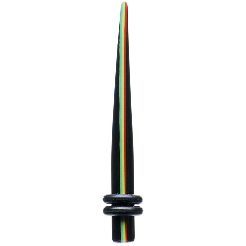 6G Acrylic Rasta Stripe Taper