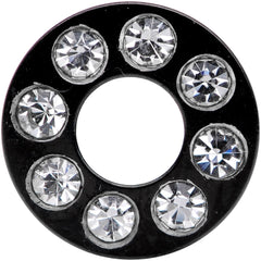 4G Black Anodized Clear Gem Go Glam Screw Fit Tunnel Plug Set
