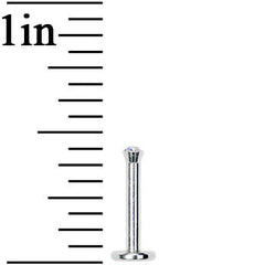 16G Clear 2mm Gem Internally Threaded Labret Monroe Tragus
