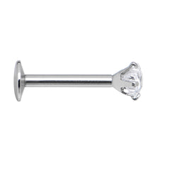 16G Clear 3mm Star Gem Internally Threaded Labret Monroe Tragus
