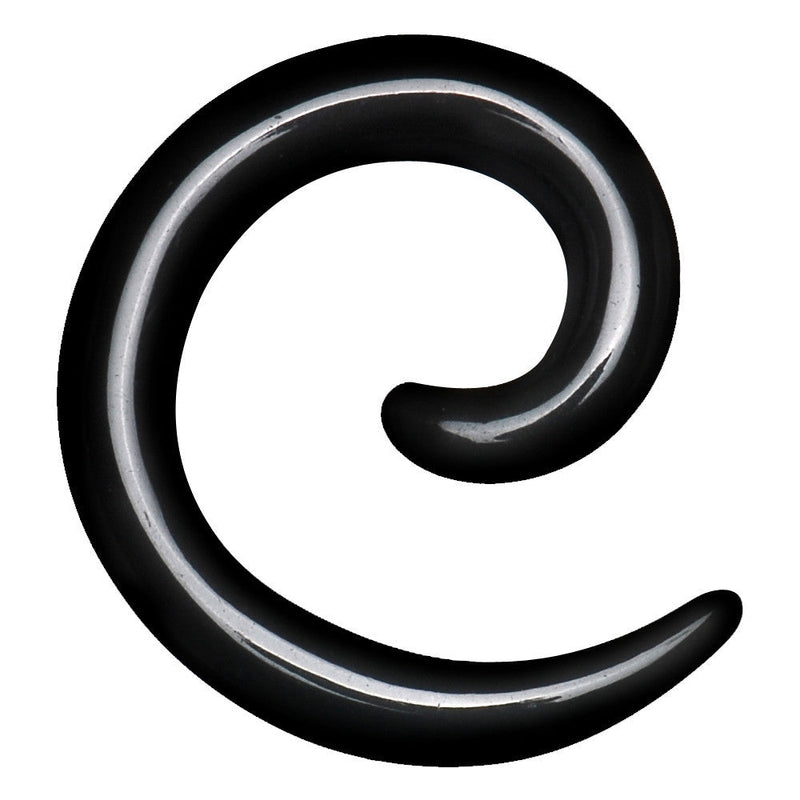 8G Black Acrylic Spiral Taper
