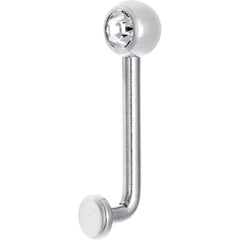 14G 5mm Clear Gem Vertical Hood Piercing -1/2 2.5mm Rise