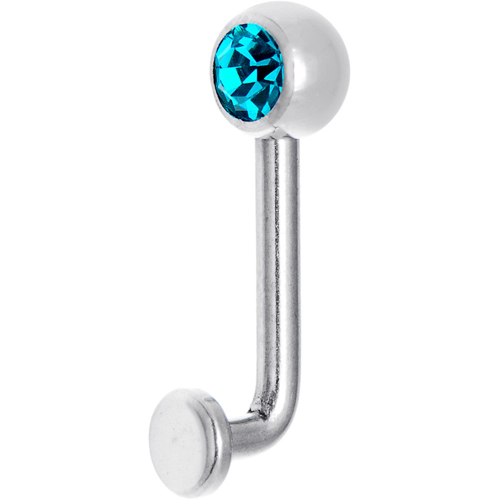 14G 5mm Zircon Blue Gem Vertical Hood Piercing -3/8 2.5mm Rise