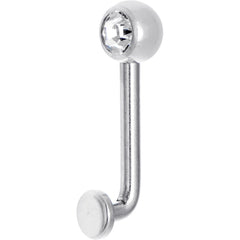 14G 5mm Clear Gem Vertical Hood Piercing -7/16 2mm Rise