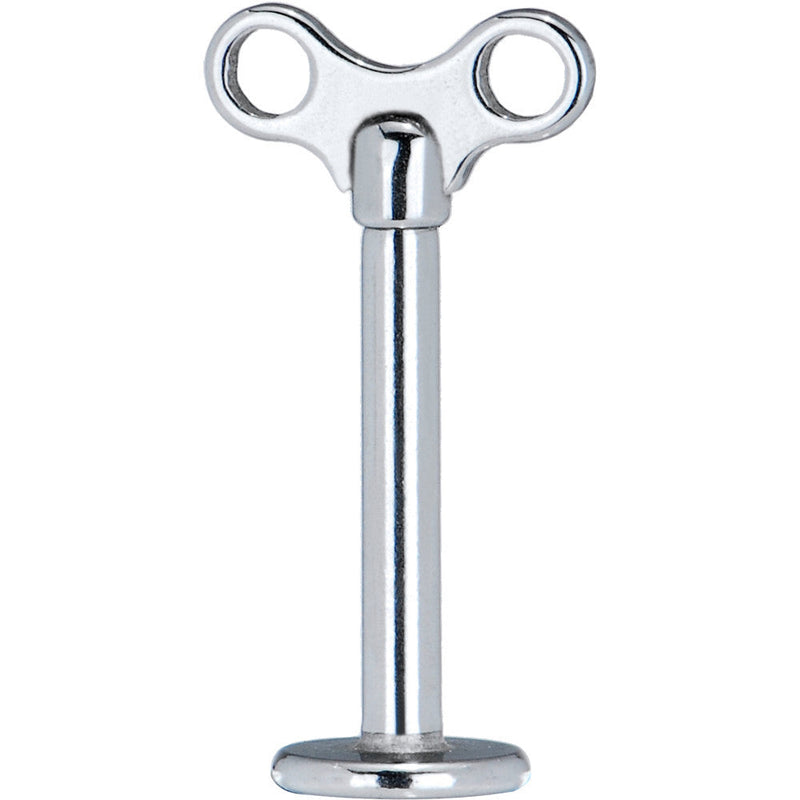 16G 10mm Steel Winding Key Top Labret Monroe