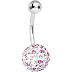Striped Light Pink Crystal Evolution Belly Ring