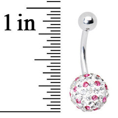 Striped Light Pink Crystal Evolution Belly Ring