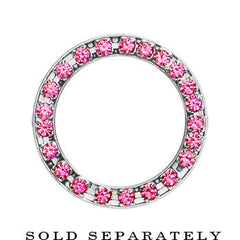 18mm Stainless Steel Pink Gem Screw Fit Tunnel