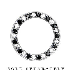 18mm Stainless Steel Black Clear Gem Screw Fit Tunnel