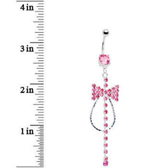 Pink Jeweled Tuxedo Bow Tie Belly Ring