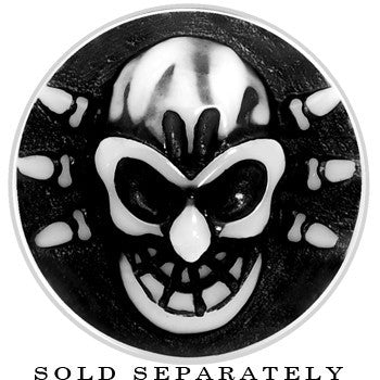 2G Black White Resin Skull Saddle Plug