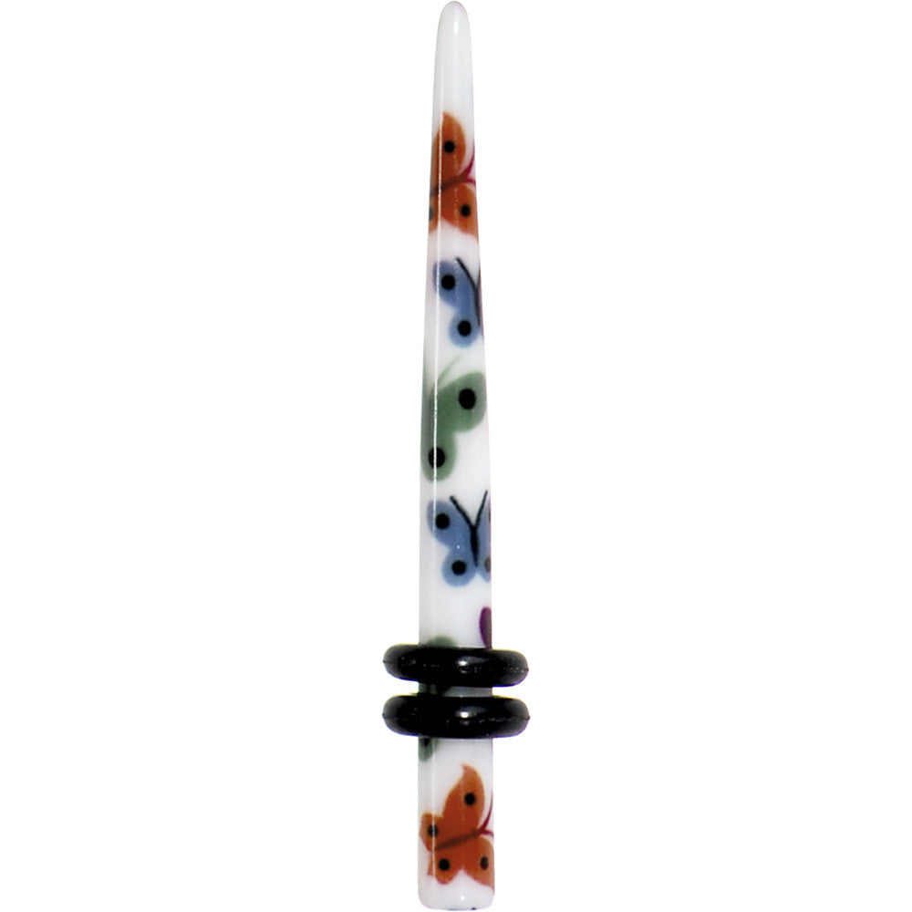 8G Multi Color Butterfly Acrylic Ear Taper